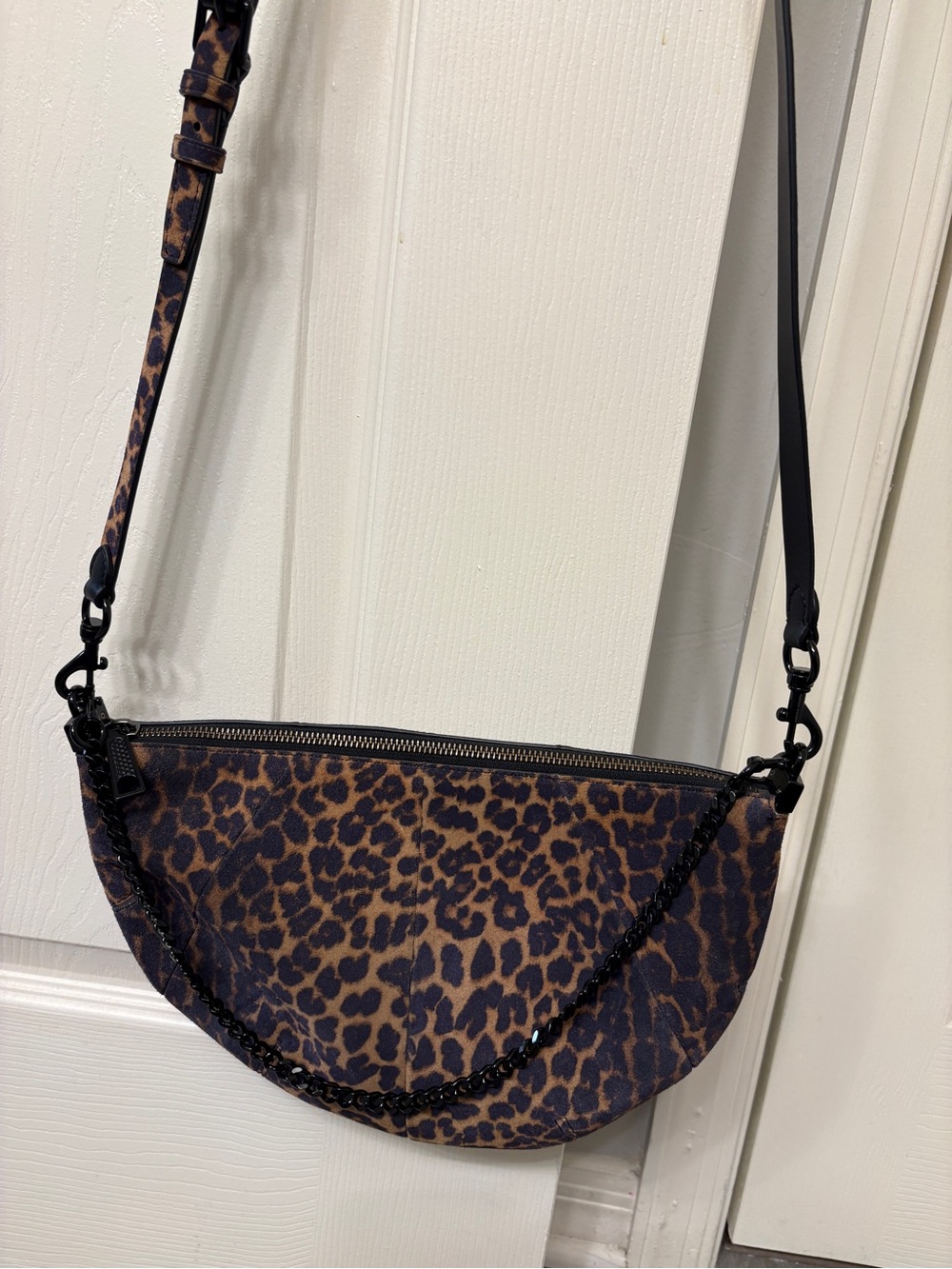 Rebecca Minkoff Leopard Suede Crossbody Bag